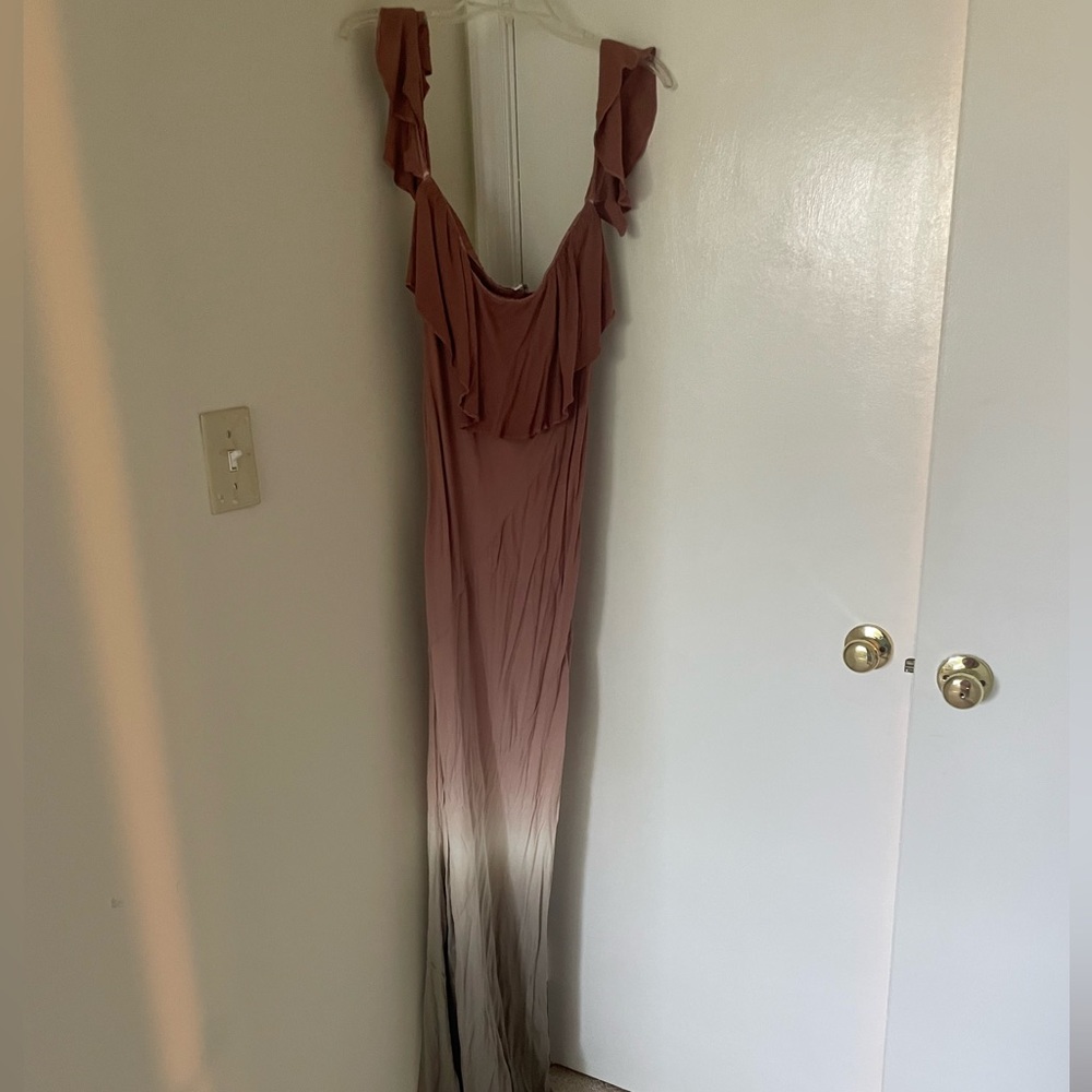 Young Fabulous and broke maxi rose ombré off shoulder dress